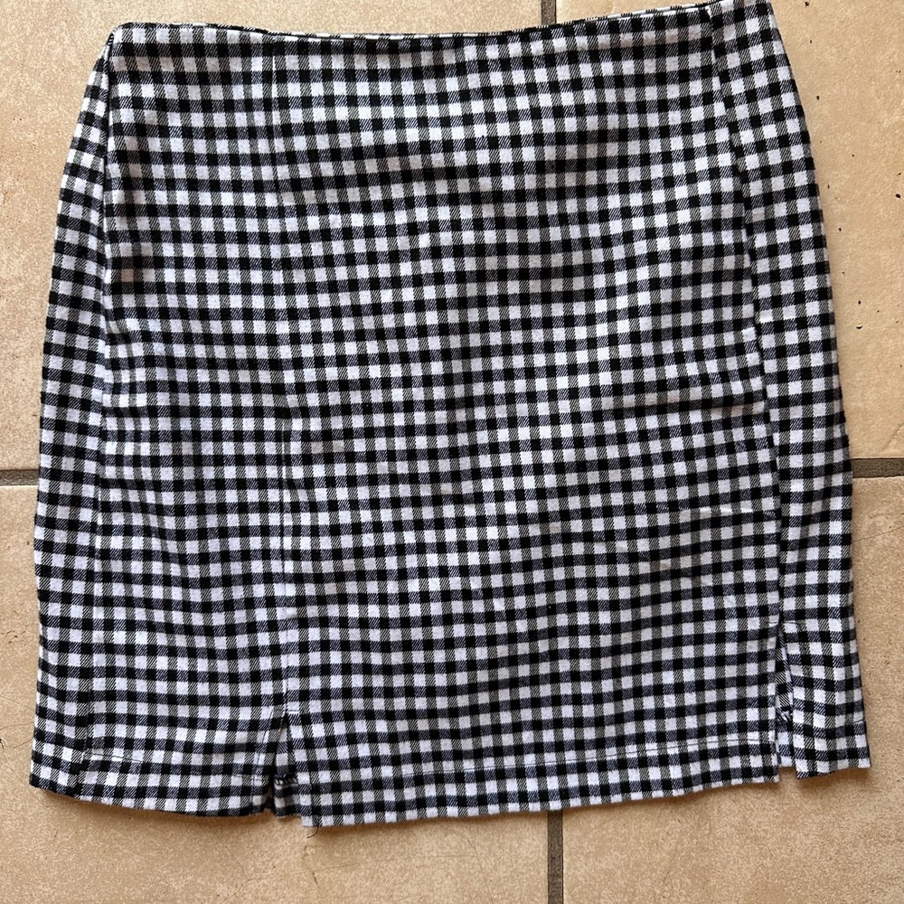 Love on a Hanger Black and White Gingham Mini Skirt